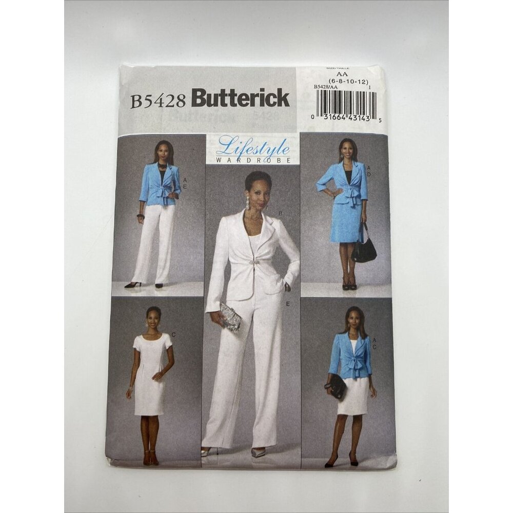 Butterick B5428 Misses Jacket Dress Skirt Pants Sewing Pattern Uncut Size 6-12